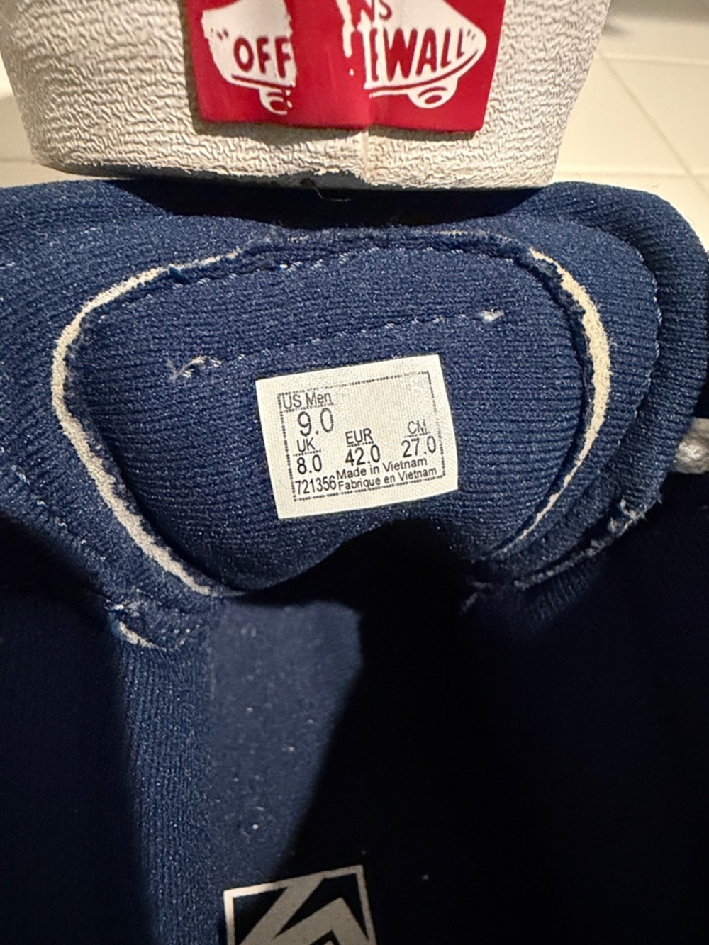 Vans Navy off the Wall Sneakers - Picture 6 of 8